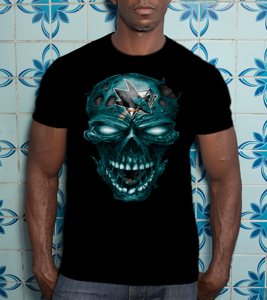 San Jose Sharks Skull Graphic With Team T-Shirt