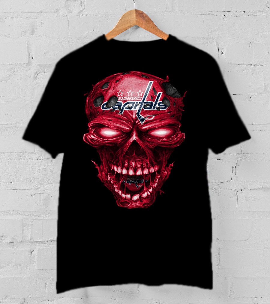 Washington Capitals Skull Logo Hockey T-Shirt