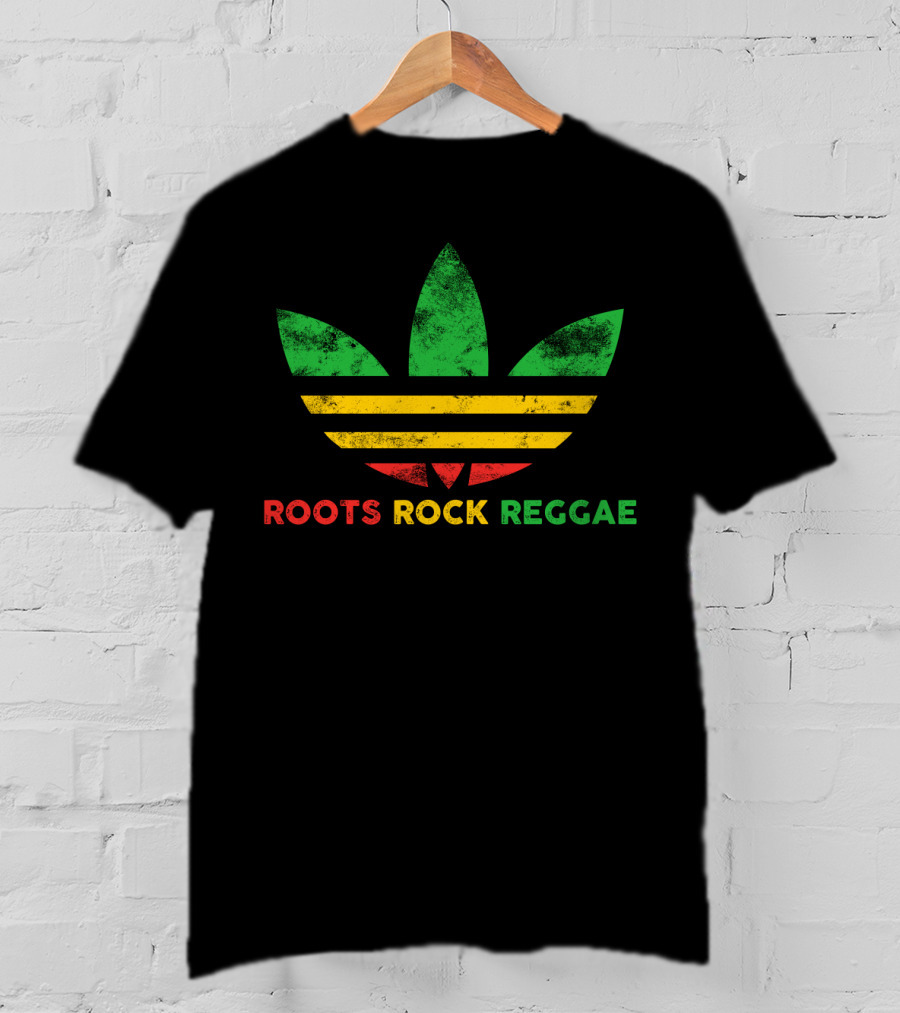 Roots Rock Reggae Three Stripe Leaf T-Shirt