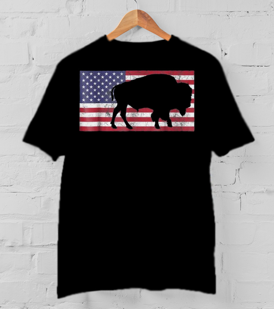 American Flag USA Buffalo Patriotic T-Shirt