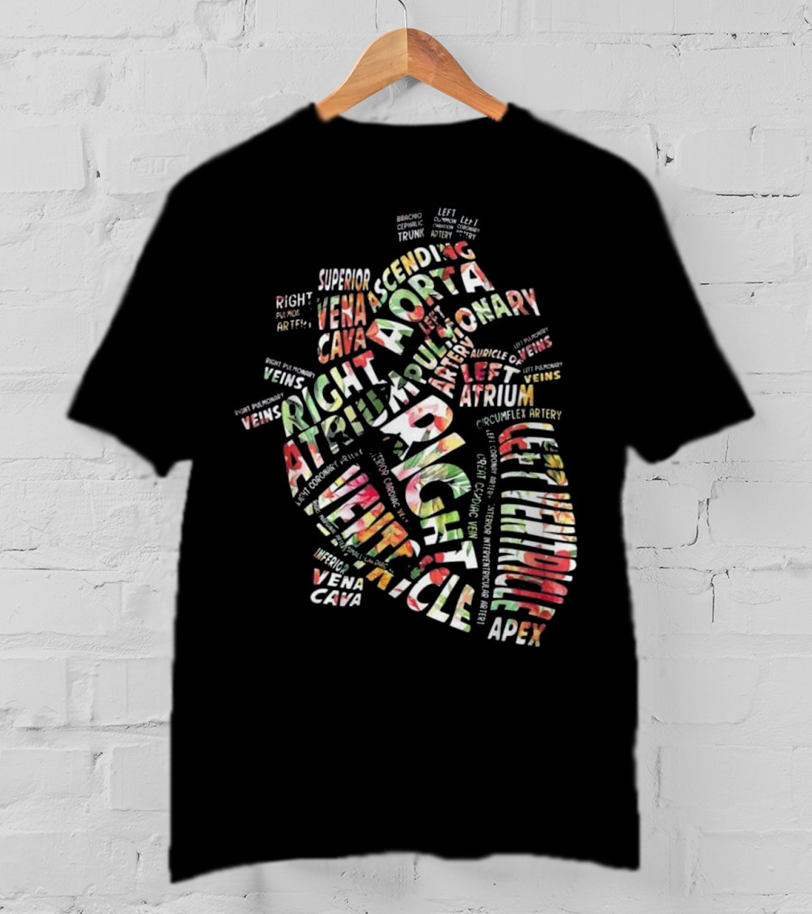 Anatomical Heart Right Ventricle Atrium Aorta Cardiac Nurse T-Shirt