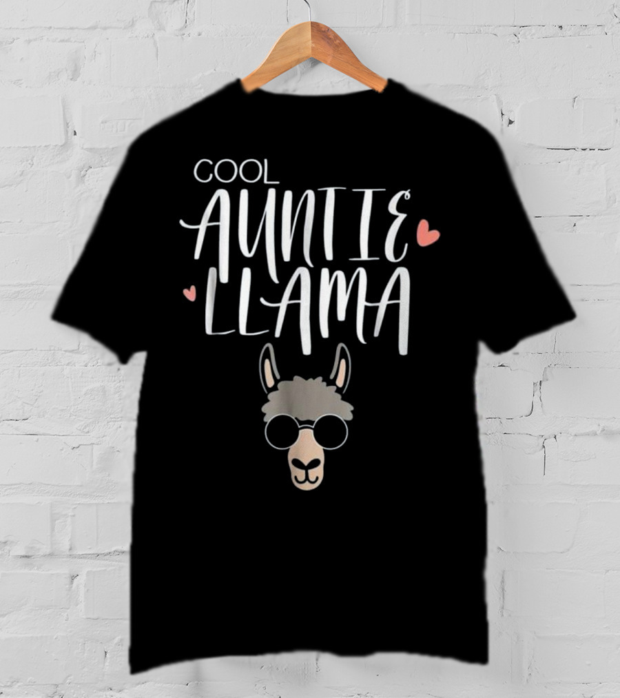 Cool Auntie Llama Funny Family T-Shirt