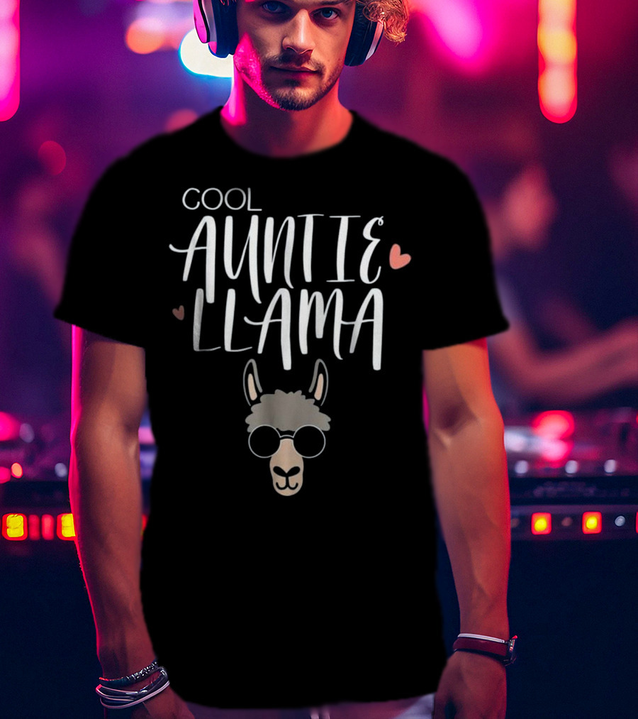 Cool Auntie Llama Funny Family T-Shirt