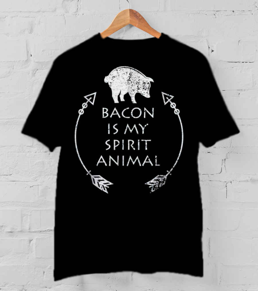 Bacon Is My Spirit Animal Pig With Arrows T-Shirt