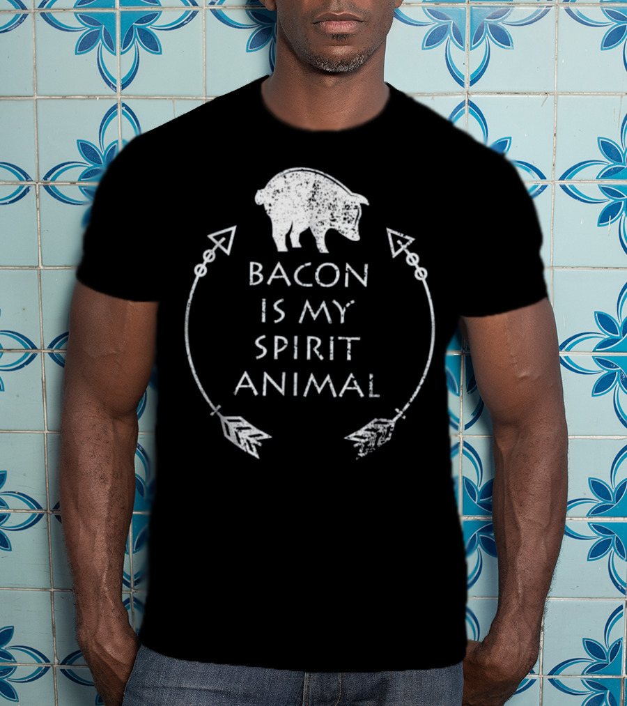 Bacon Is My Spirit Animal Pig With Arrows T-Shirt