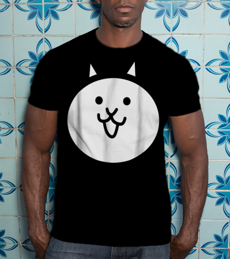 Battle Cat Meme Face Icon Cute Minimalist Circle T-Shirt