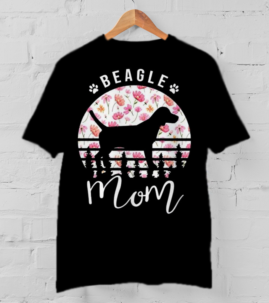 Beagle Mom Floral Mother's Day T-Shirt