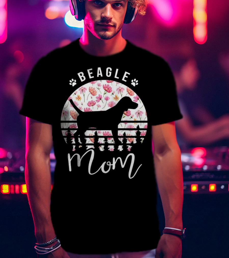Beagle Mom Floral Mother's Day T-Shirt