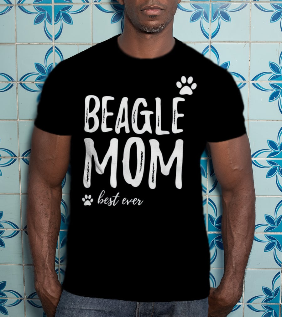 BEAGLE MOM Best Ever Paw Print Funny For Dog T-Shirt