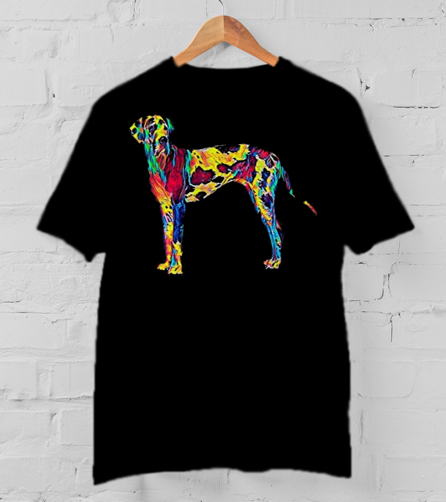 Big Dog Great Dane Colorful Psychedelic T-Shirt