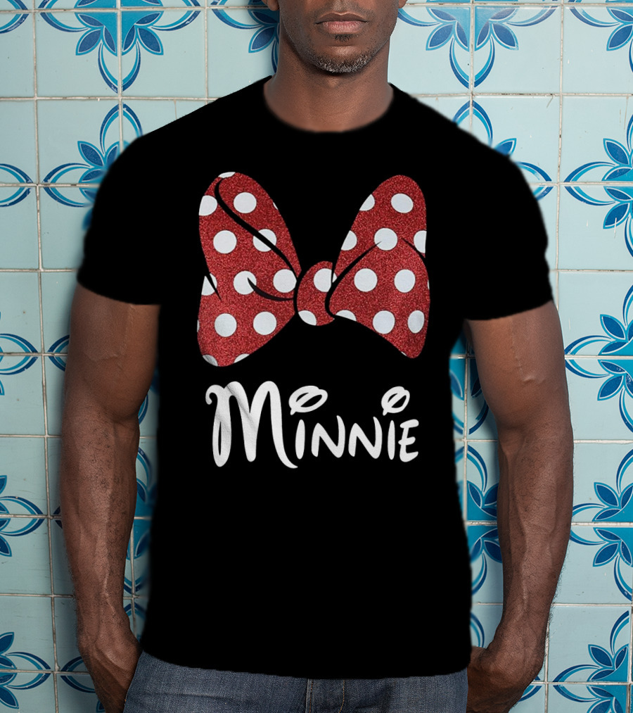 Disney Minnie Mouse Glitter Bow Red Polka Dot Minnie T-Shirt