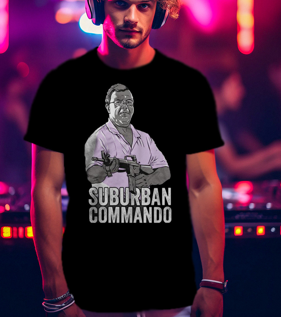 Suburban Commando Styled Humor With Retro Action Pose T-Shirt