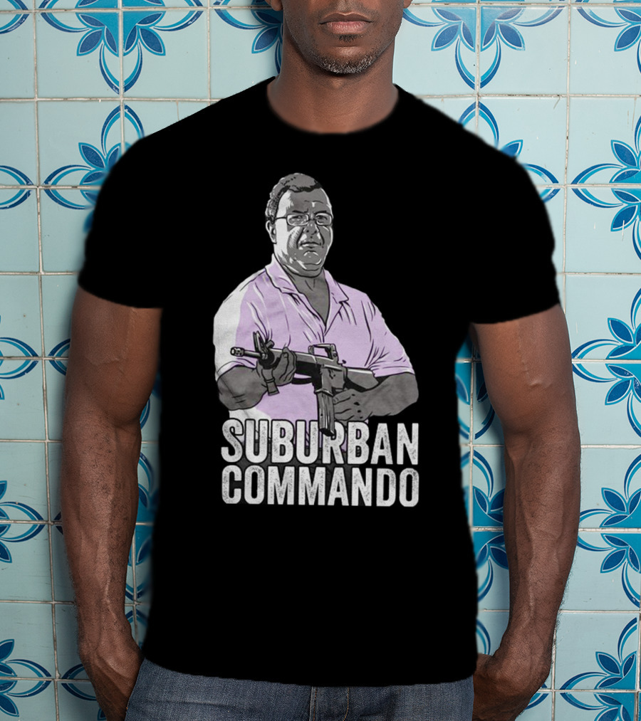 Suburban Commando Styled Humor With Retro Action Pose T-Shirt