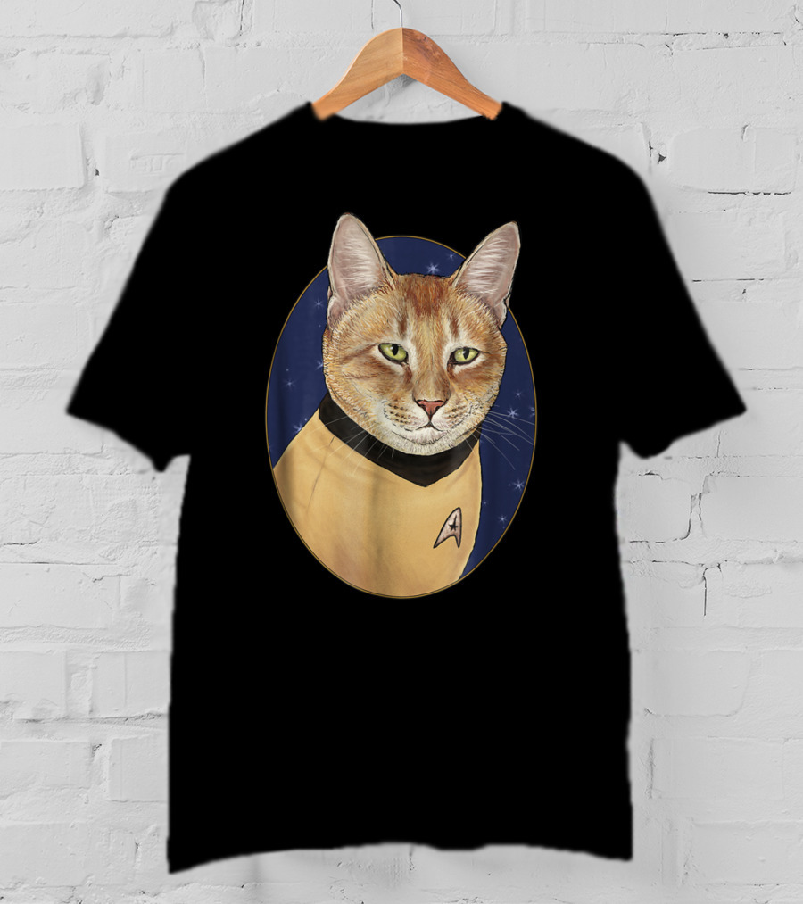 Cat Captain Kirk Starfleet Uniform Star Trek T-Shirt