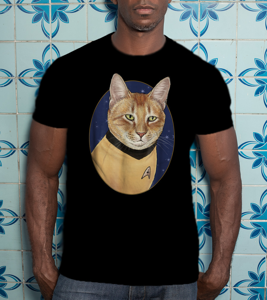 Cat Captain Kirk Starfleet Uniform Star Trek T-Shirt