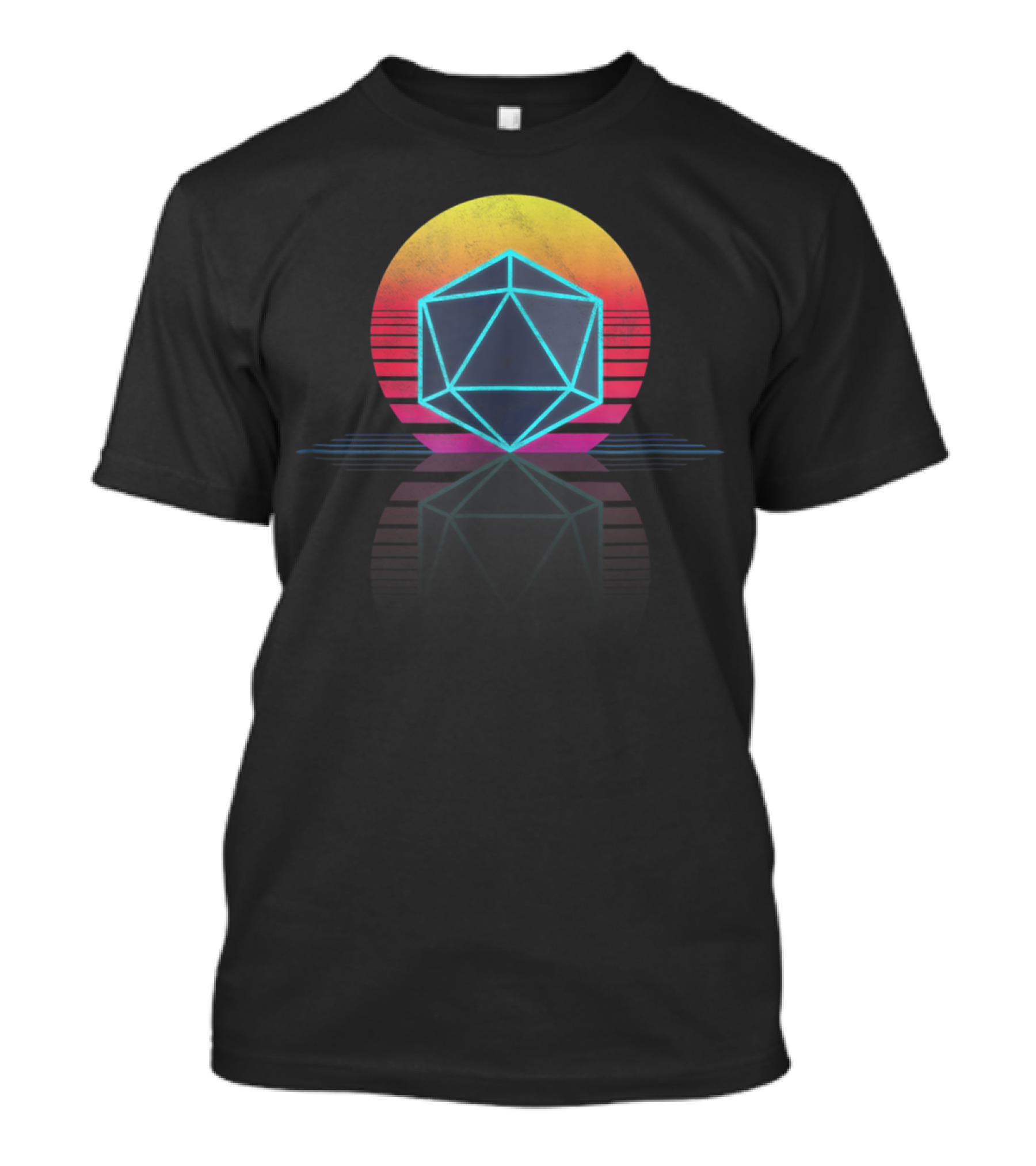 Old School Gamer Geek Dice Gaming RPG Neon T-Shirt