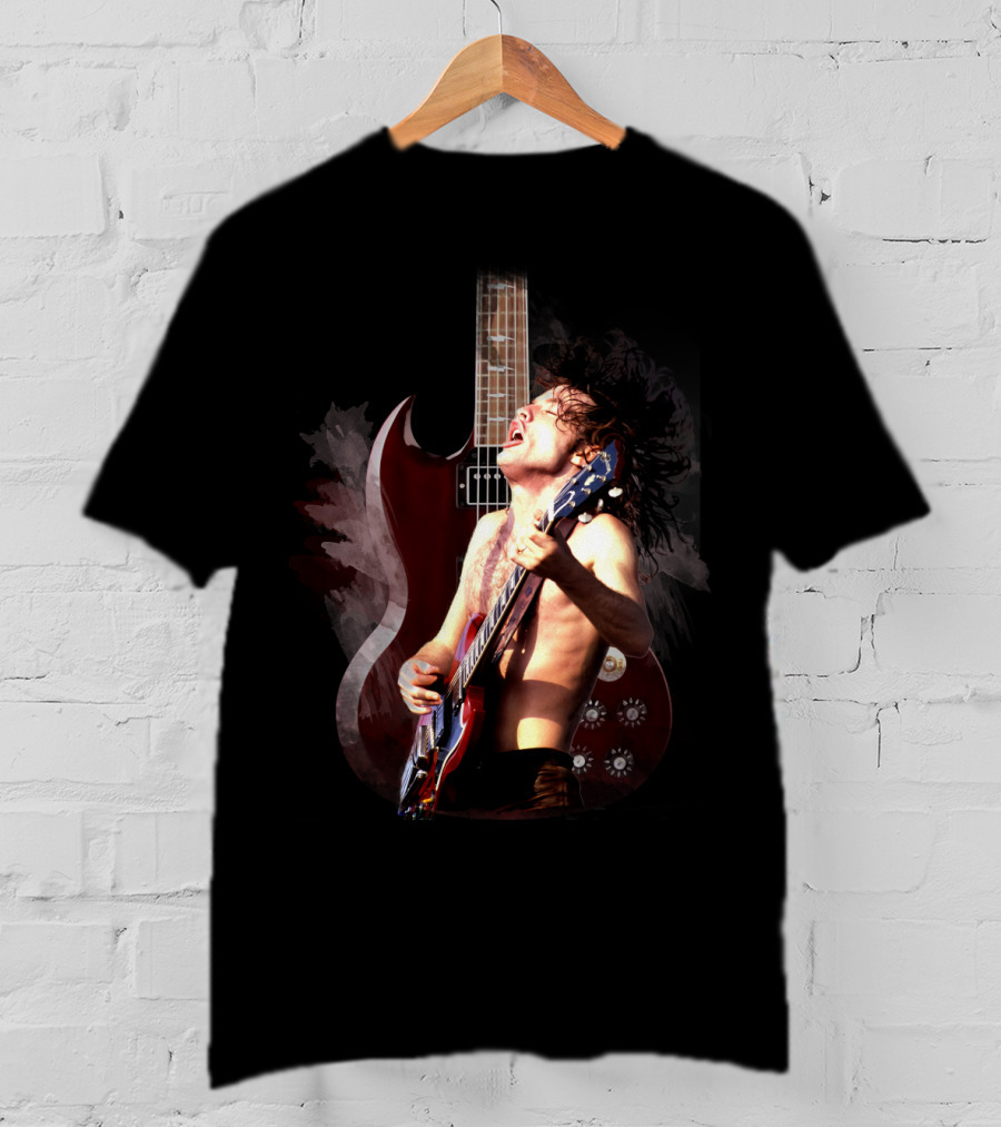 Rock Guitarist With Electric Guitar And Dynamic Performance T-Shirt