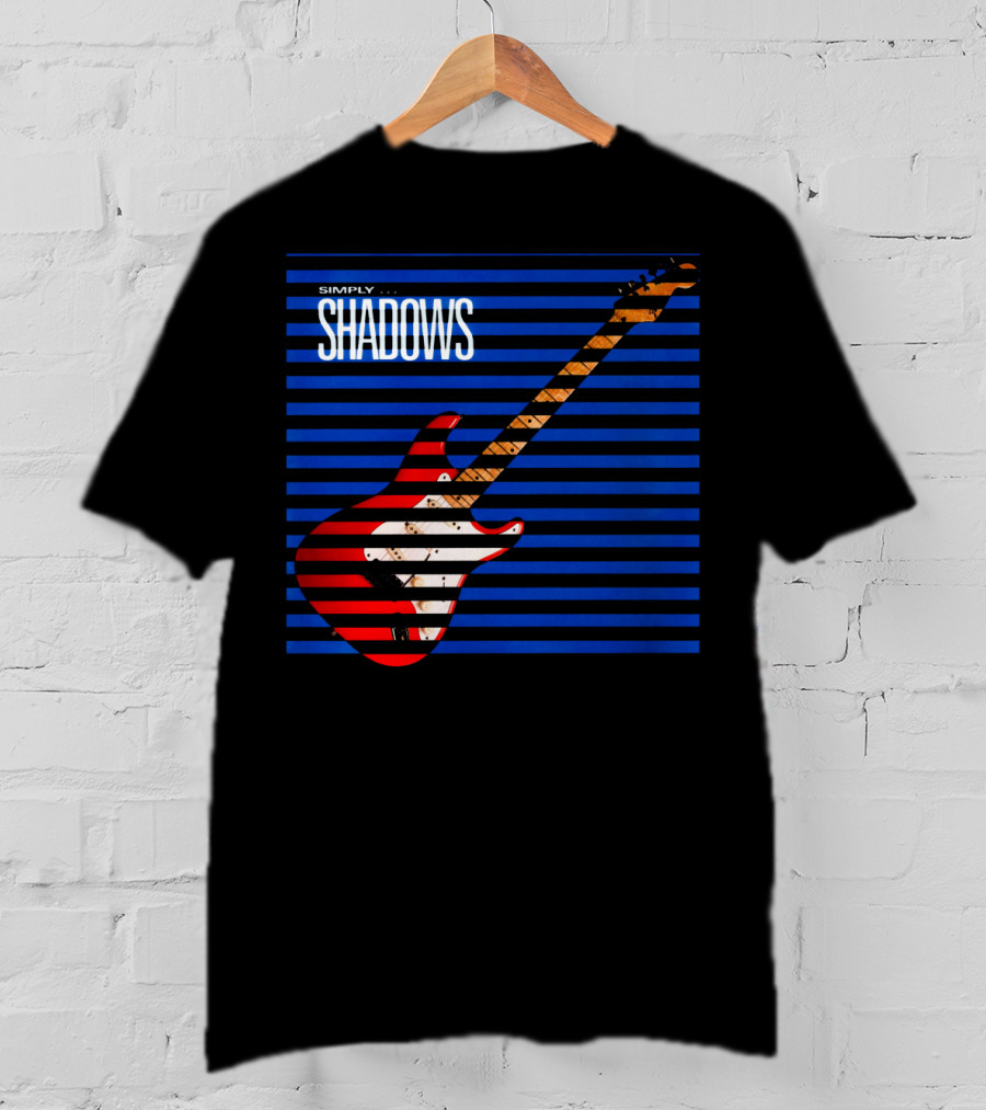 Simply Shadows Electric Guitar With Stripes T-Shirt