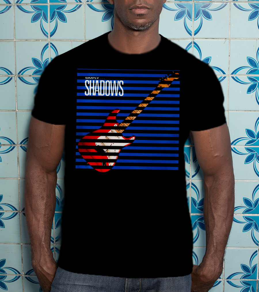 Simply Shadows Electric Guitar With Stripes T-Shirt