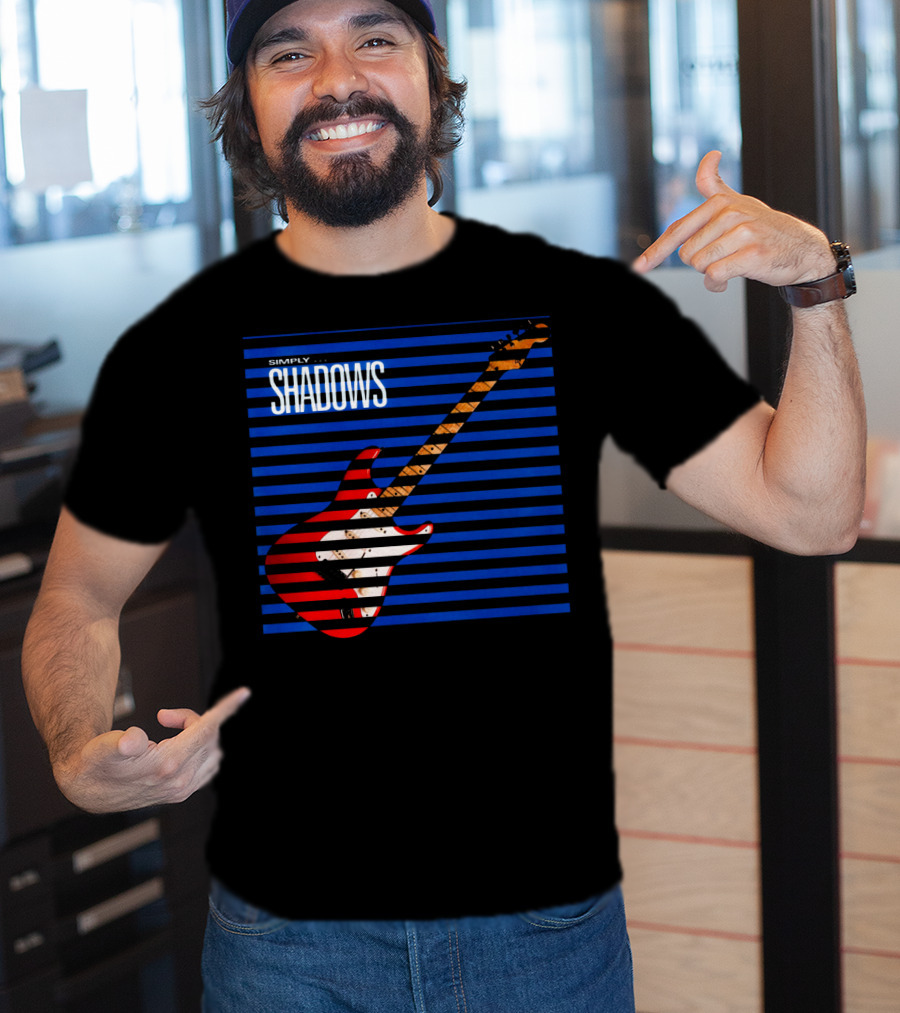 Simply Shadows Electric Guitar With Stripes T-Shirt
