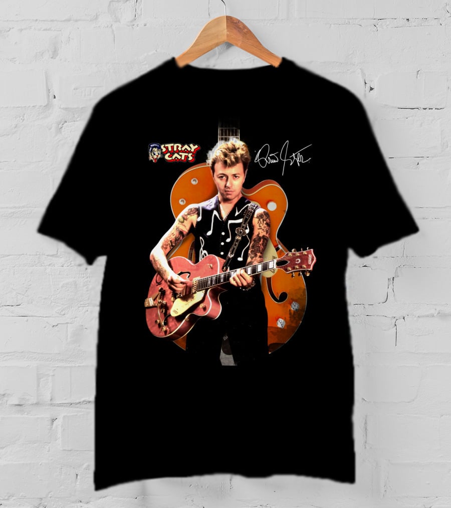 Stray Cats Rockabilly Brian Setzer Guitar T-Shirt