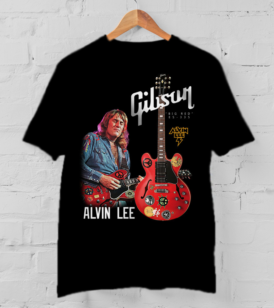 Gibson Big Red ES-335 Alvin Lee Guitar Iconic Rock Legend T-Shirt