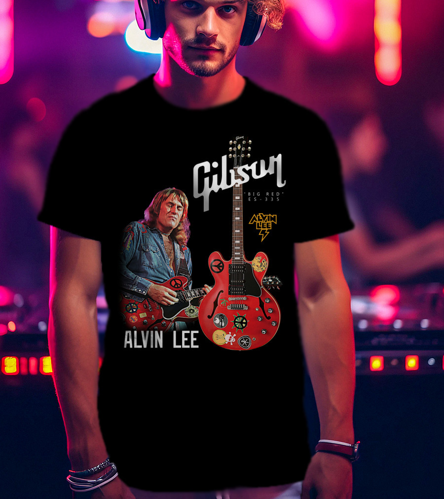 Gibson Big Red ES-335 Alvin Lee Guitar Iconic Rock Legend T-Shirt