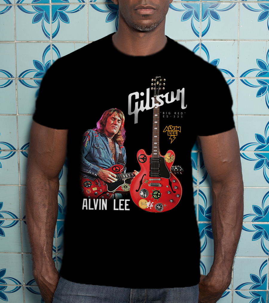 Gibson Big Red ES-335 Alvin Lee Guitar Iconic Rock Legend T-Shirt