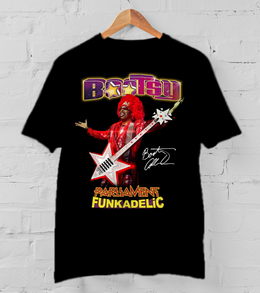 Bootsy Collins Parliament Funkadelic Star Bass Guitar Signature T-Shirt
