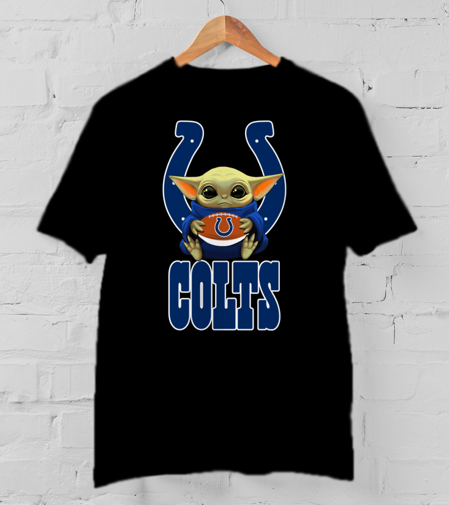 Colts Fan Baby Alien Holding Football T-Shirt