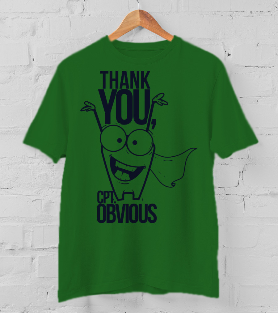 Thank You Cpt Obvious Superhero Cartoon T-Shirt