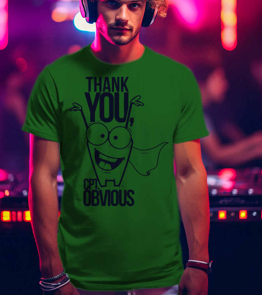 Thank You Cpt Obvious Superhero Cartoon T-Shirt
