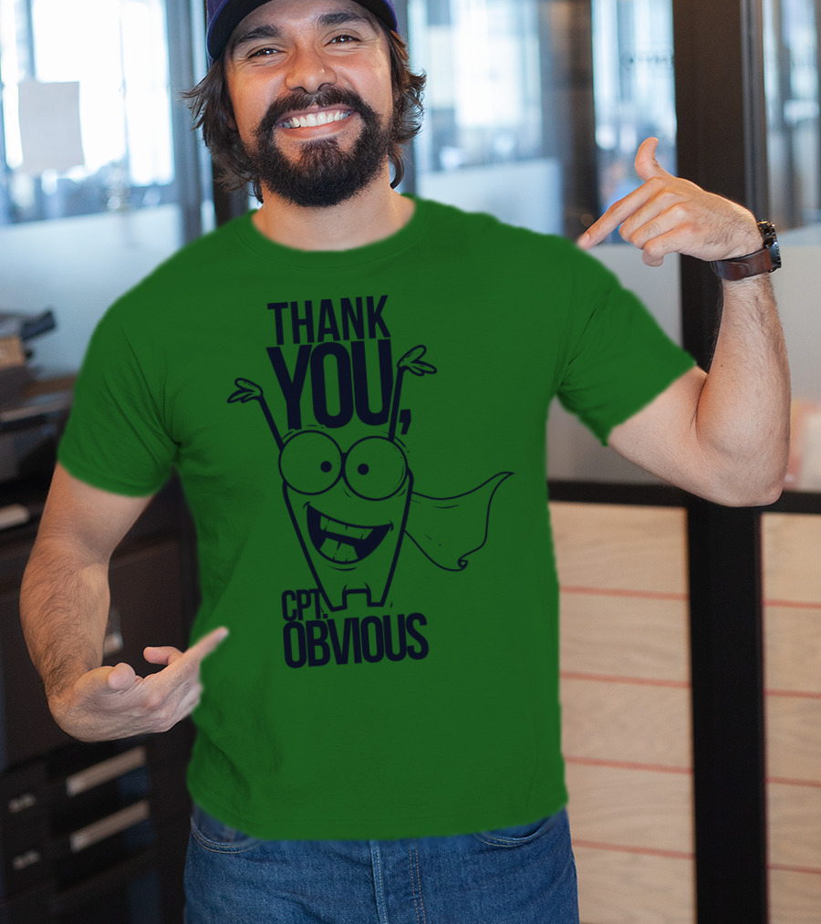 Thank You Cpt Obvious Superhero Cartoon T-Shirt