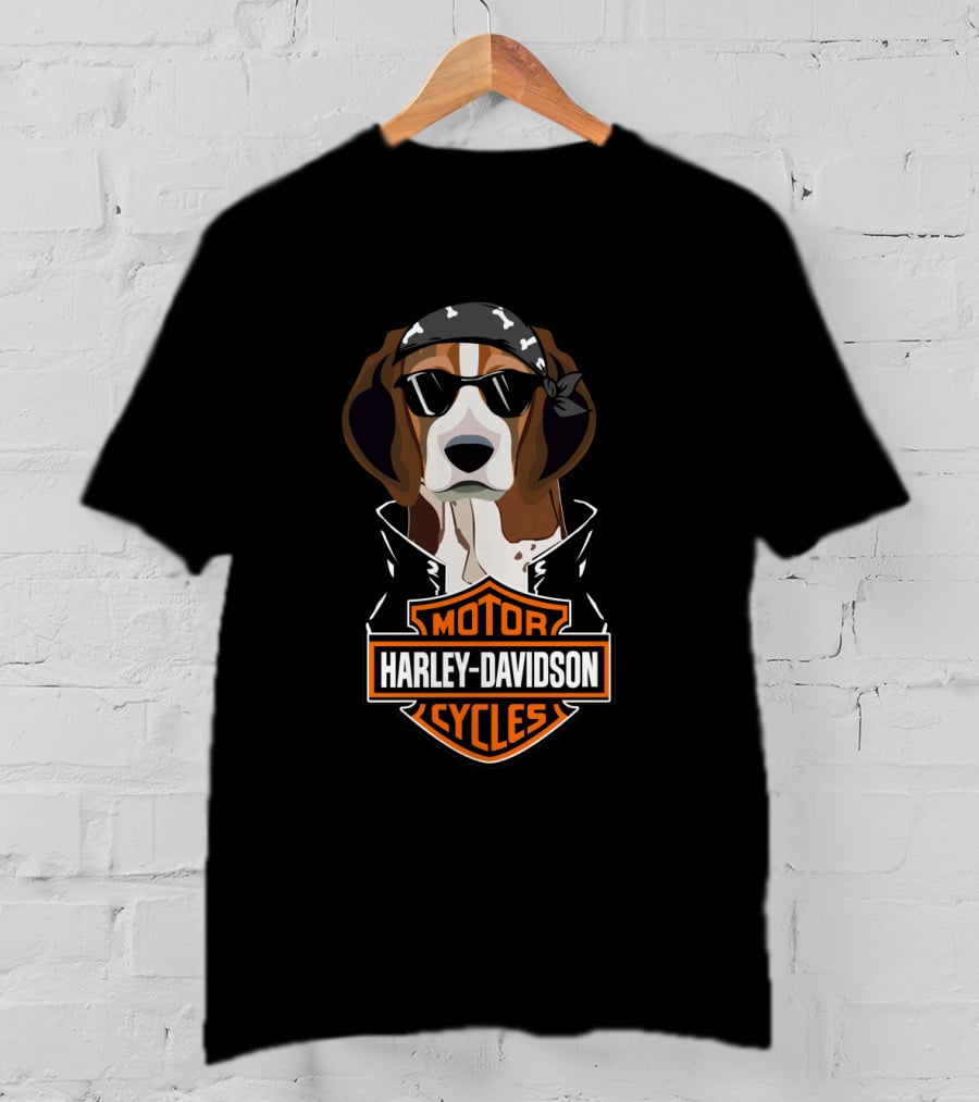 Harley Davidson Beagle Motorcycle Cycles T-Shirt