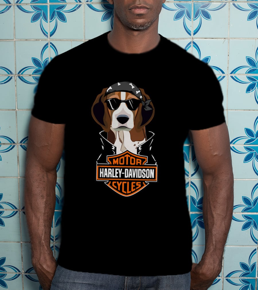 Harley Davidson Beagle Motorcycle Cycles T-Shirt