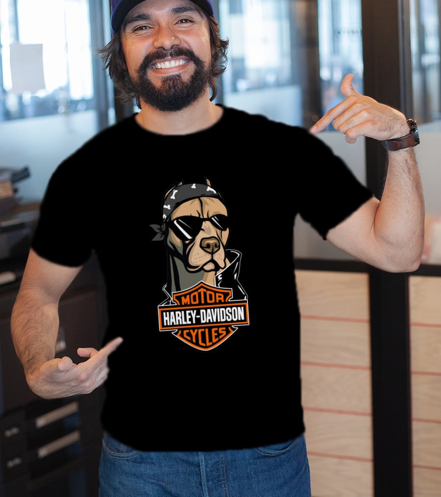 Harley Davidson Motor Cycles American Pit Bull Motorcycle T-Shirt