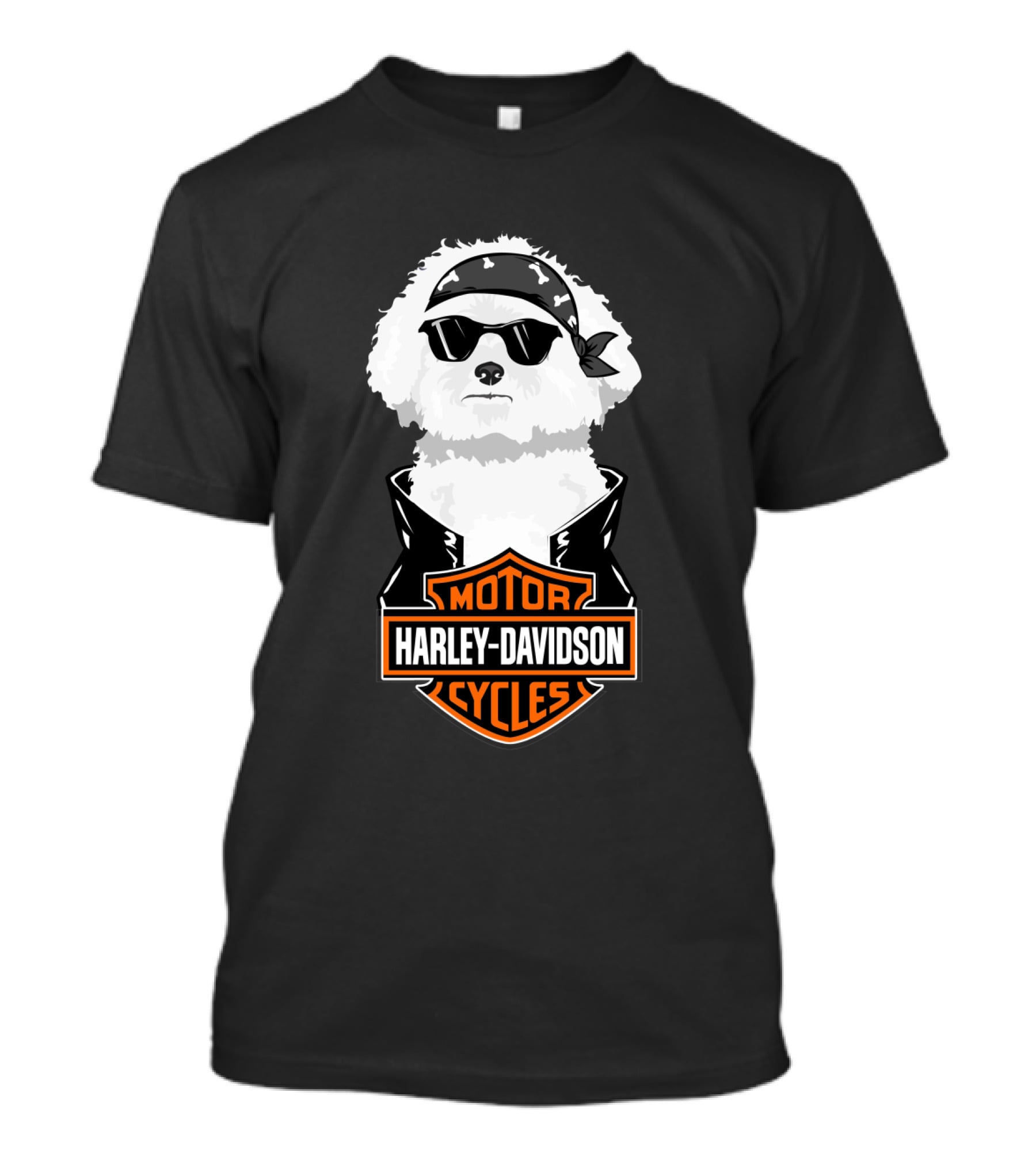 Bichon Frise Harley Davidson Motorcycle Cycles T-Shirt
