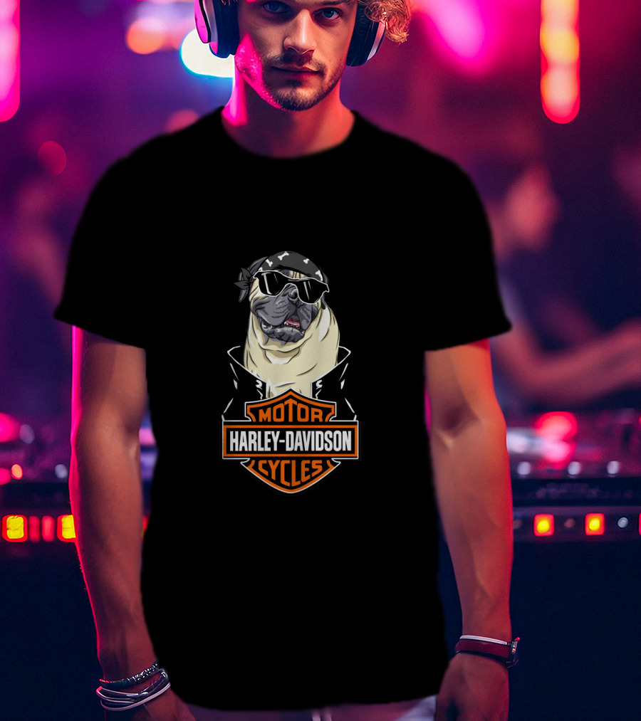 Harley Davidson Bullmastiffs Motorcycle Cycles T-Shirt