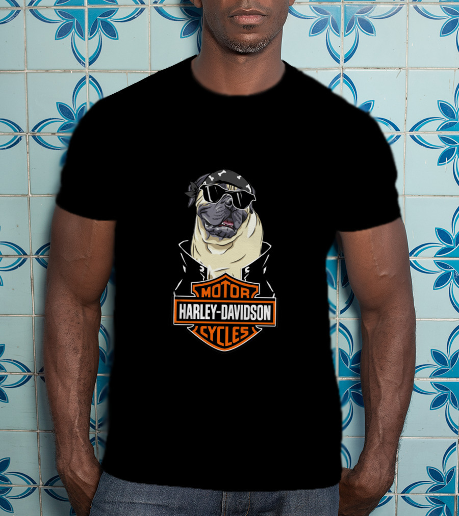 Harley Davidson Bullmastiffs Motorcycle Cycles T-Shirt