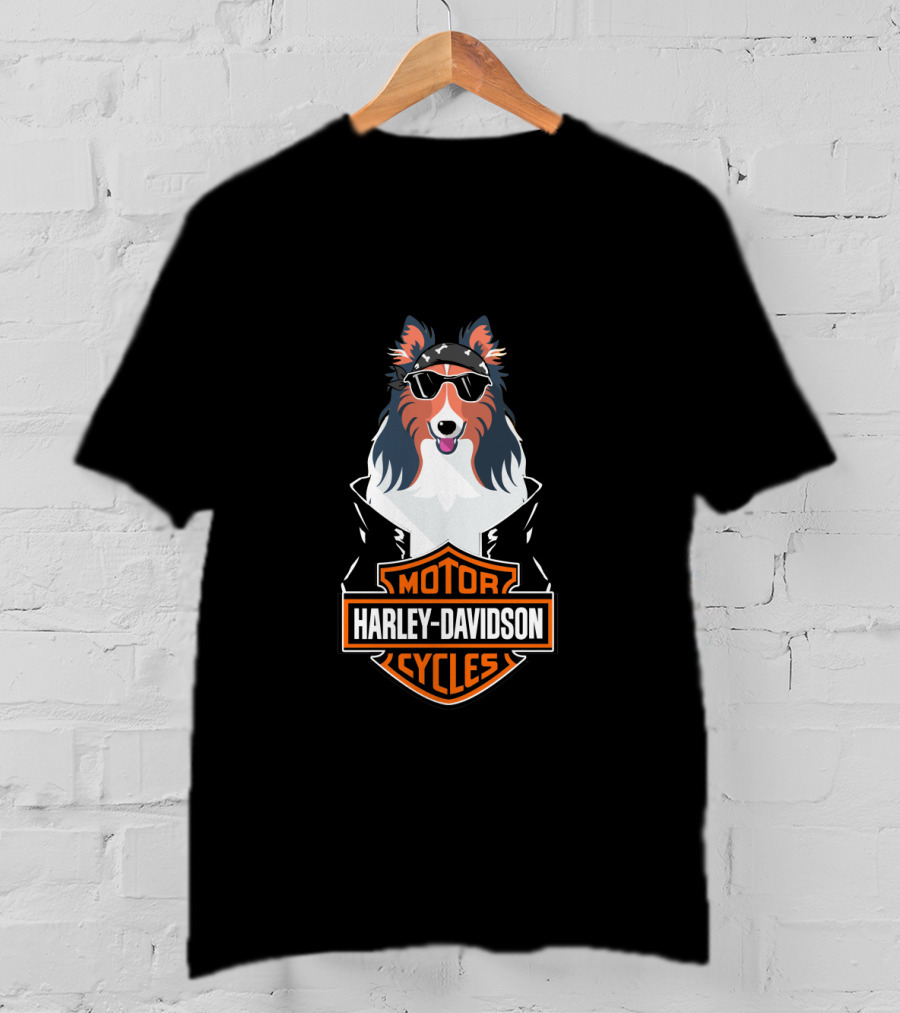 Harley Davidson Collie Motorcycles T-Shirt
