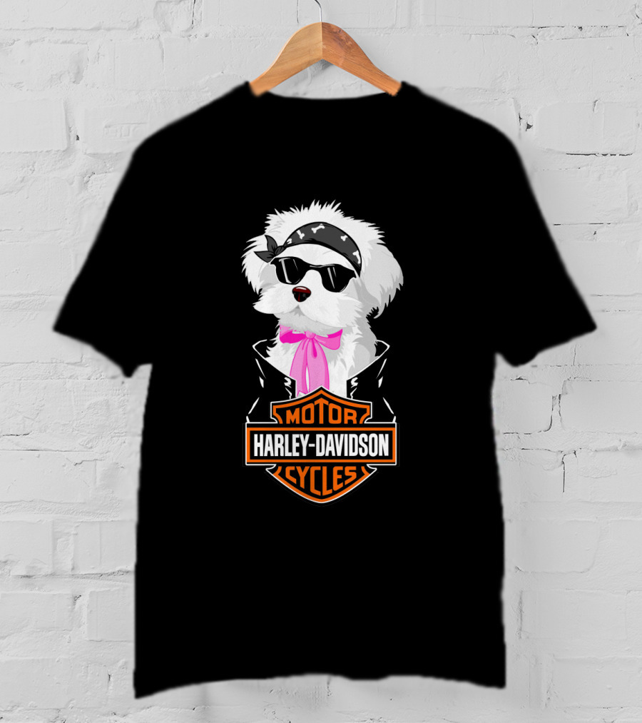 Havaneses Harley Davidson Motorcycles Cycle T-Shirt