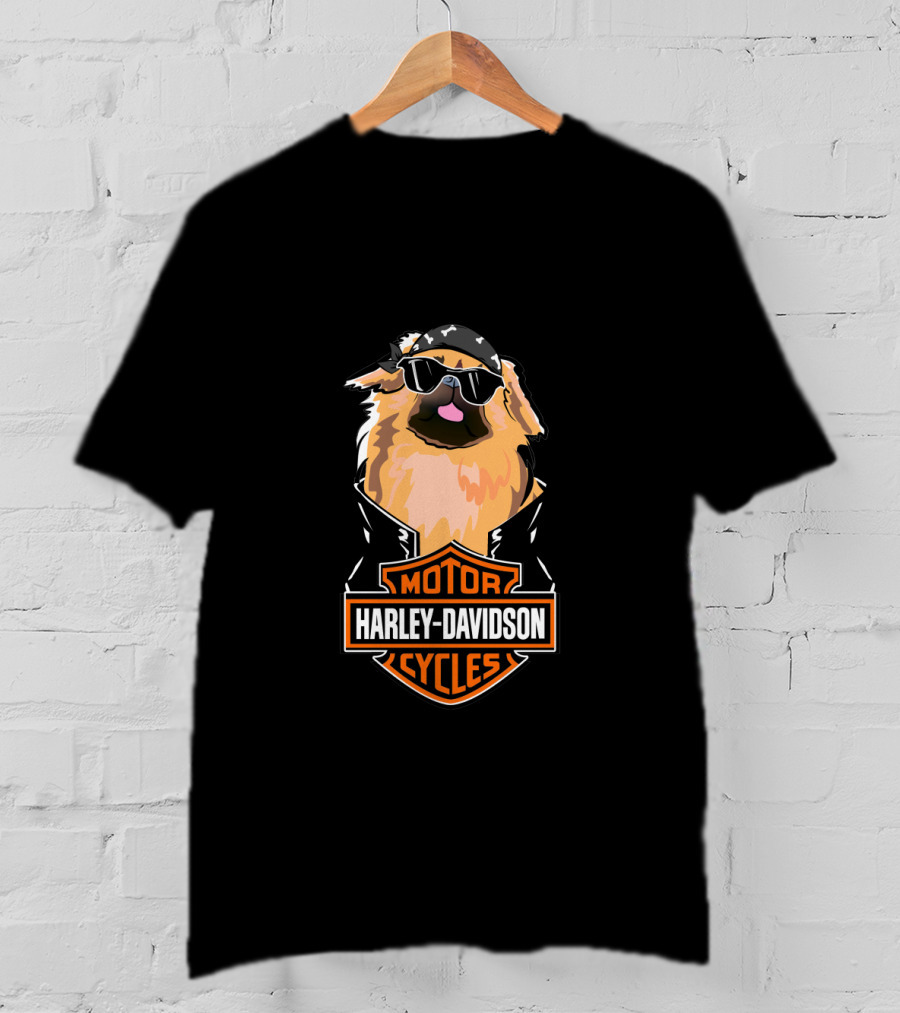 Harley Davidson Pekingeses Motor Cycles T-Shirt