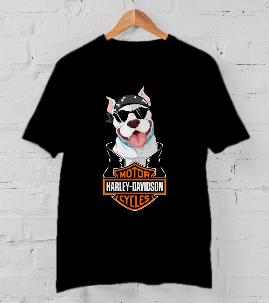 Harley Davidson Motor Cycles Pitbull Motorcycle T-Shirt