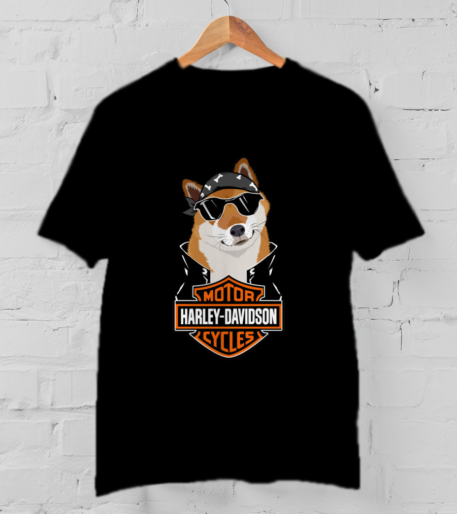 Harley Davidson Shiba Inu Motorcycles T-Shirt