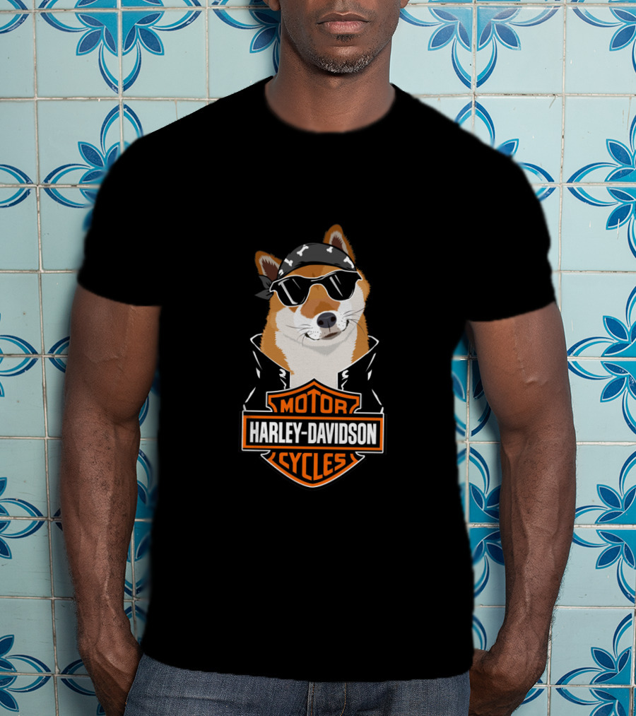 Harley Davidson Shiba Inu Motorcycles T-Shirt