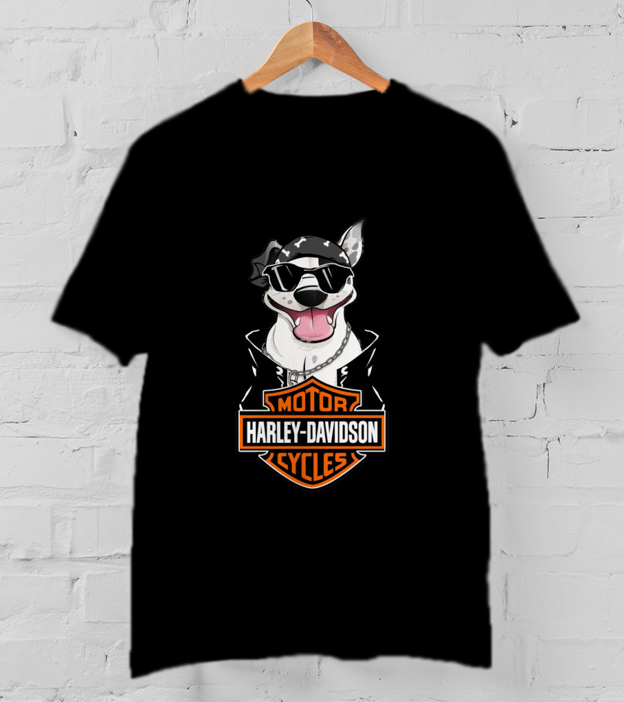 Harley Davidson Motor Cycles Staffordshire Bull Terrier Motorcycle T-Shirt