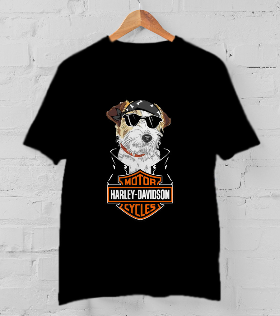 Westies Motorcycle Harley Davidson Cycles Dog With Bandana And Sunglasses T-Shirt