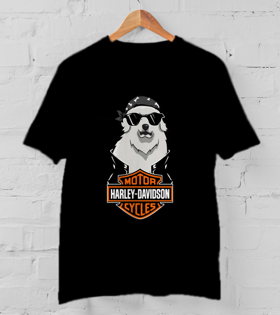 Harley Davidson Great Pyrenees Biker T-Shirt