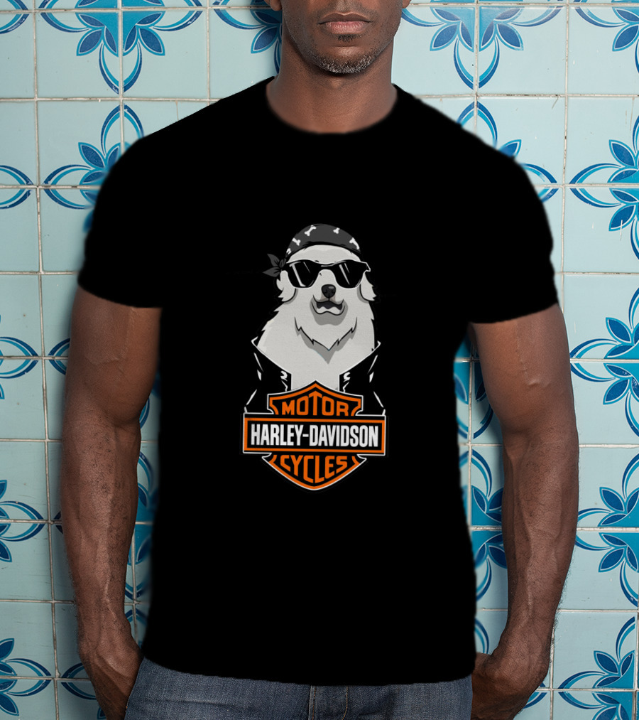Harley Davidson Great Pyrenees Biker T-Shirt