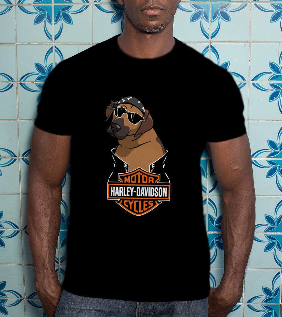 Harley Davidson Motor Cycles Rhodesian Ridgeback Biker T-Shirt
